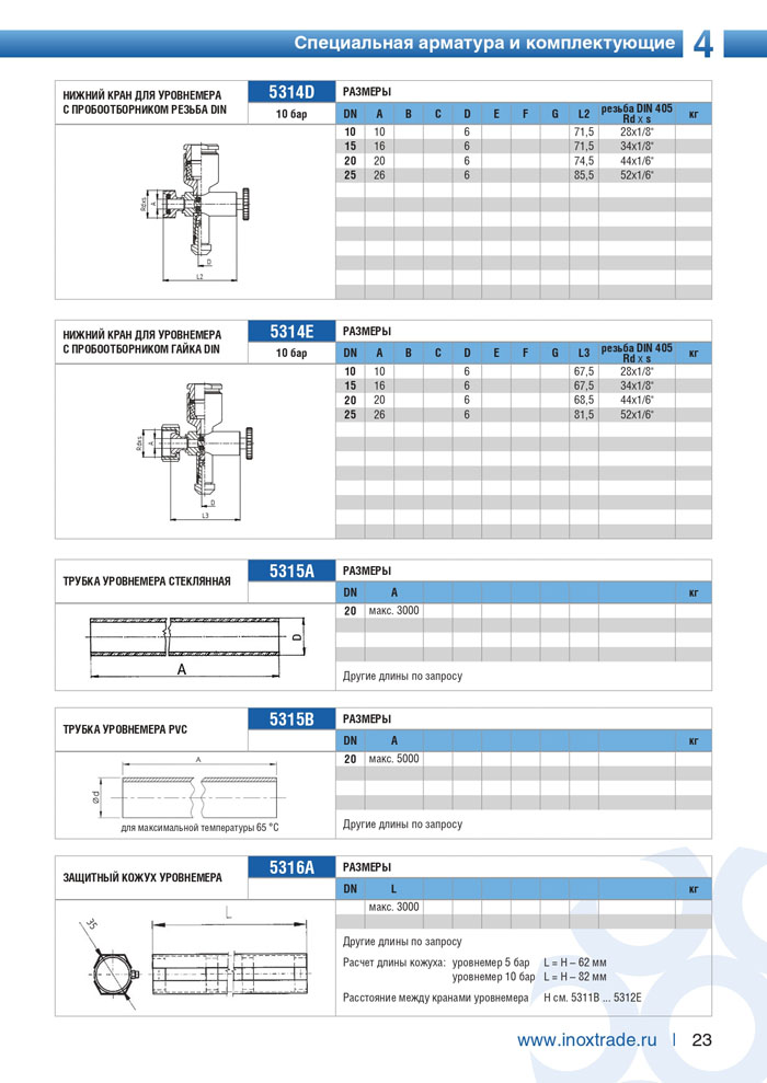 Специальная арматура и комплектующие Инокстрейд 23